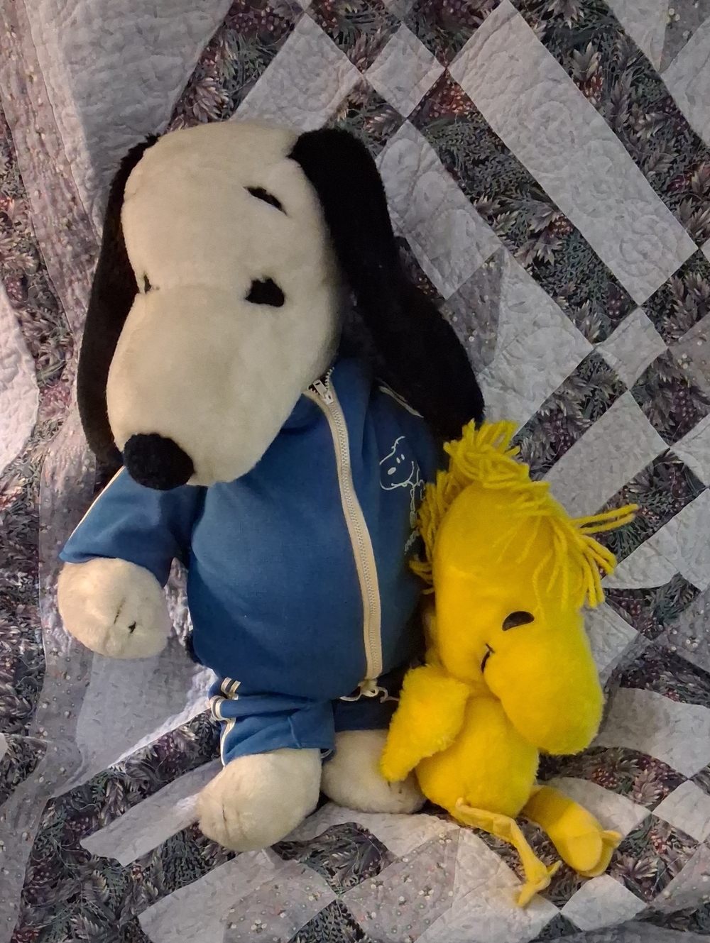 Vintage 60/70's Peanuts 18 inch Snoopy Plush And Woodstock 9 Inch Plush